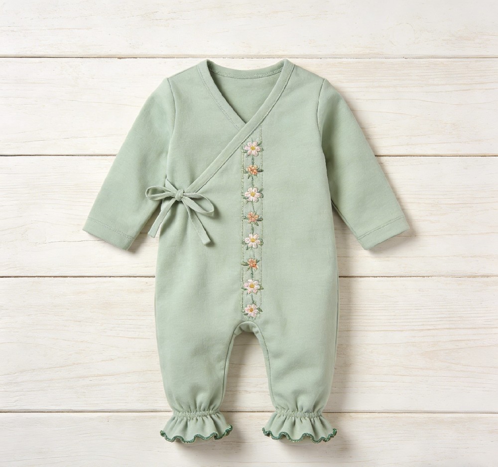 Organic Cotton Mesh Breathable Short-Sleeve One-Piece Suit