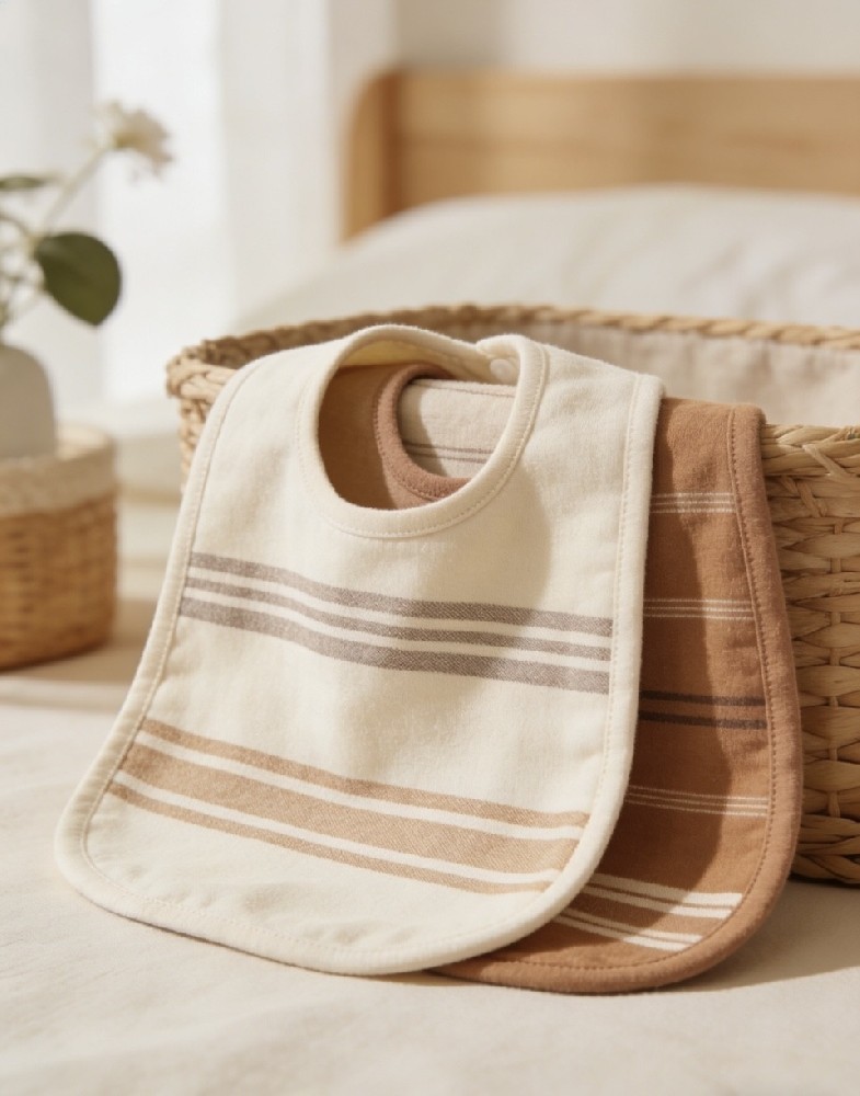 Striped Organic Cotton Bib   